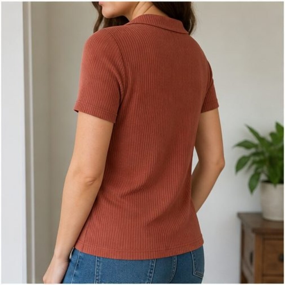 Rust V Neck Top - Picture 3 of 6